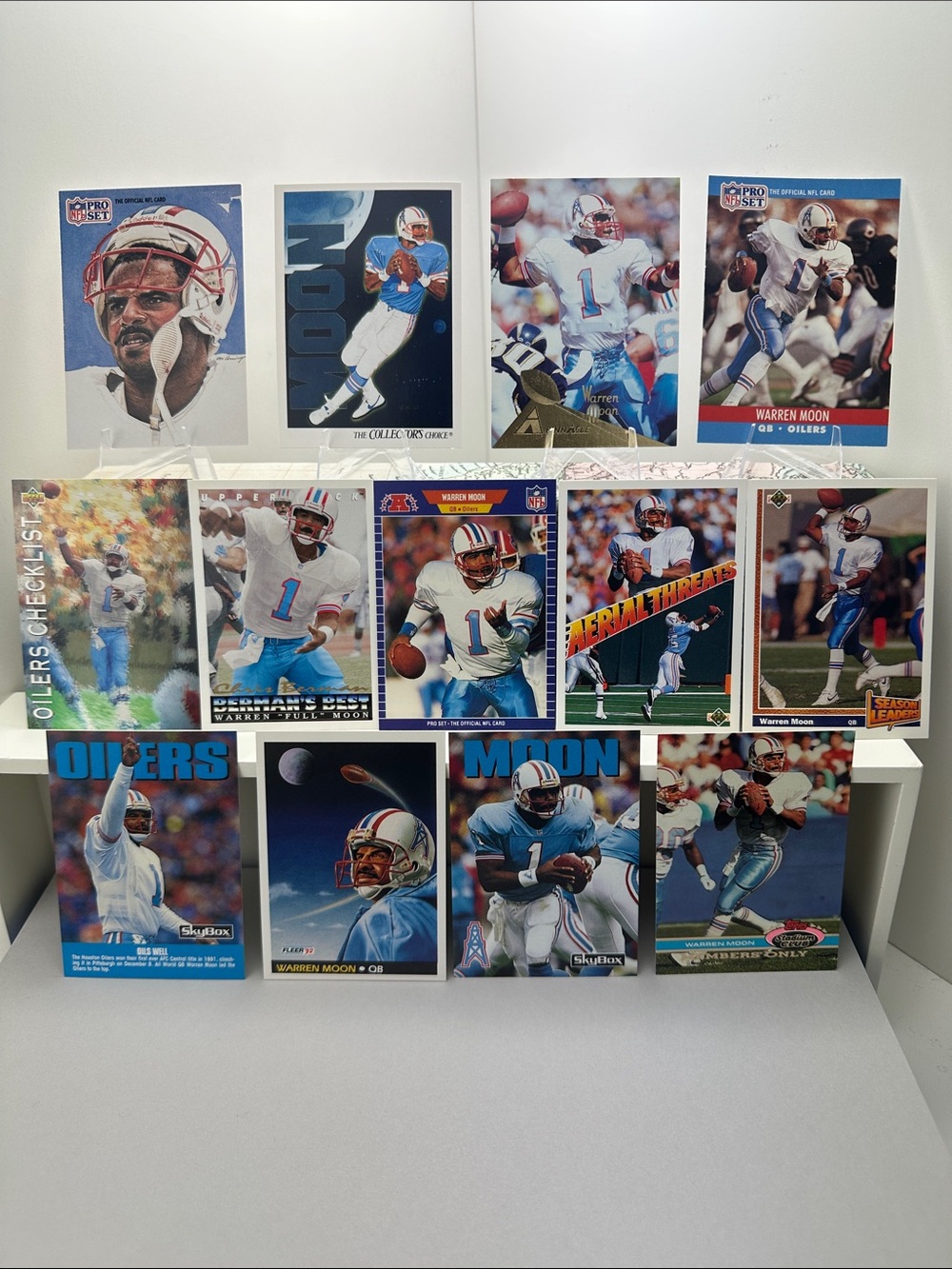 Warren Moon Houston Oilers vintage lot of 13